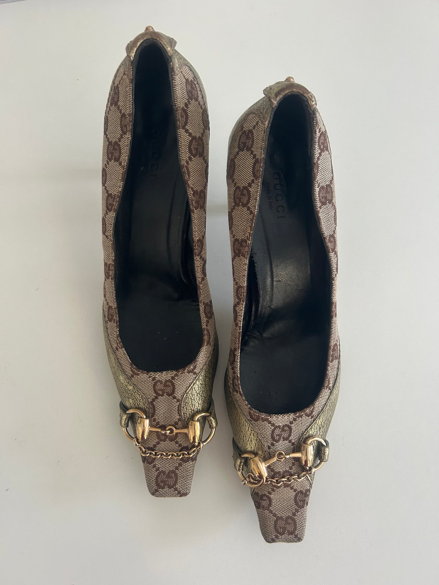 Gucci monogram heels EU40