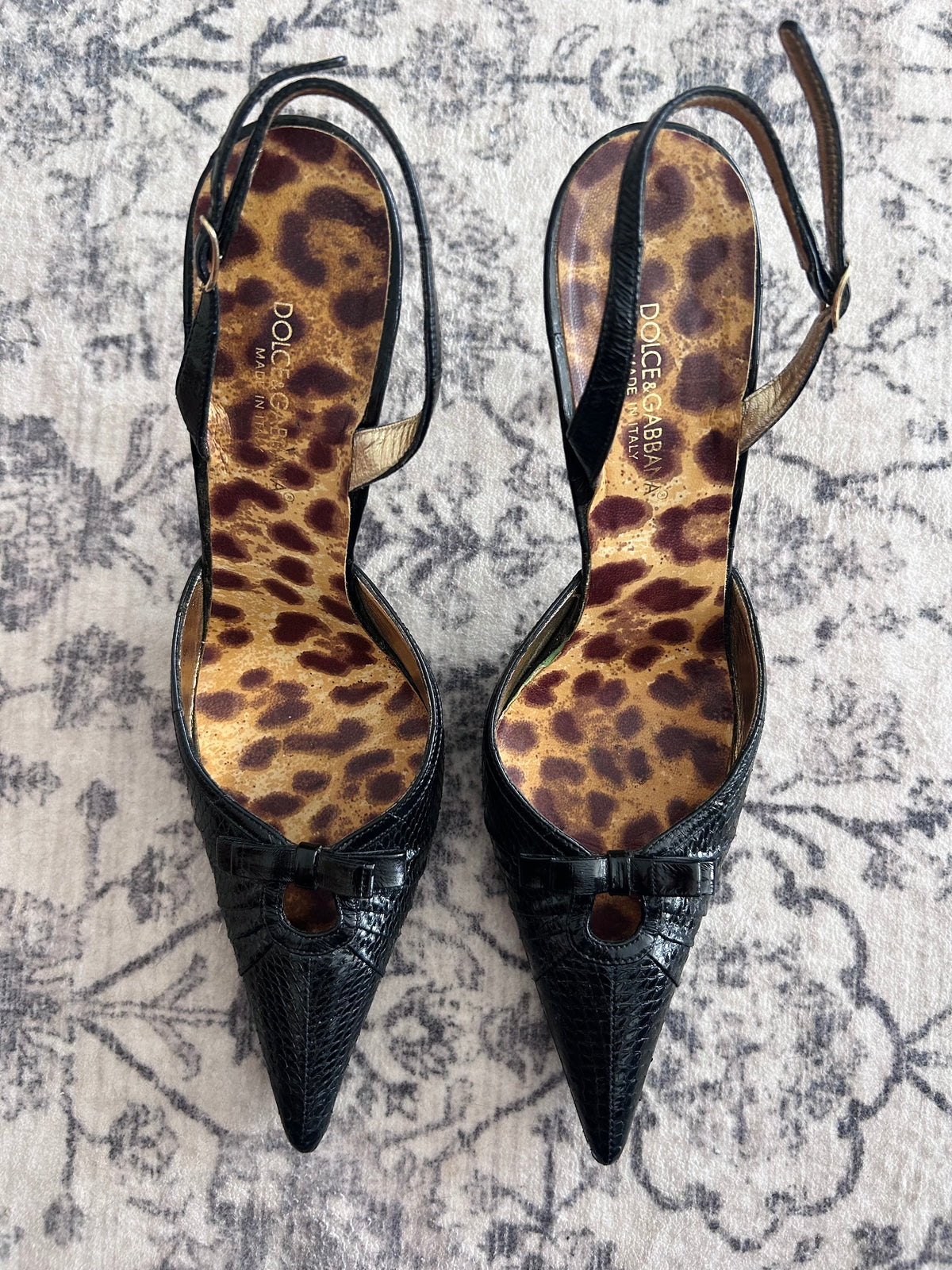 D&G black phyton slingback EU40.5