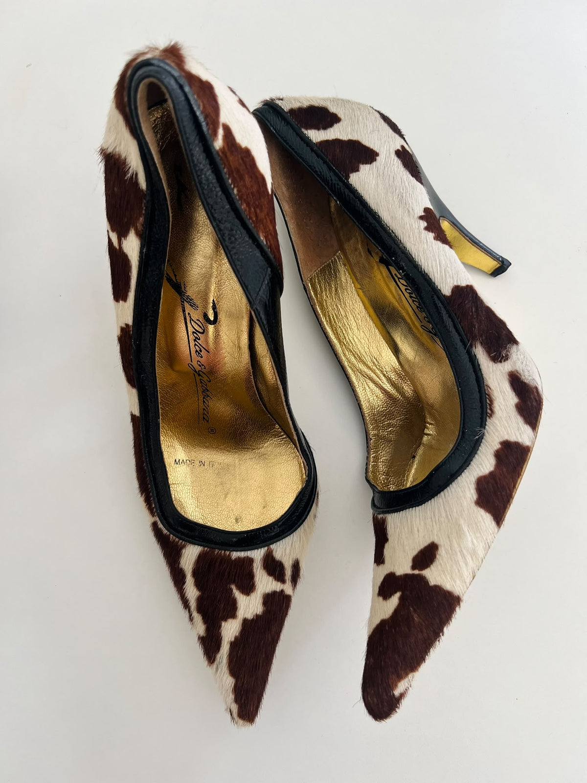 D&G cow printed ponyhair pumps EU40