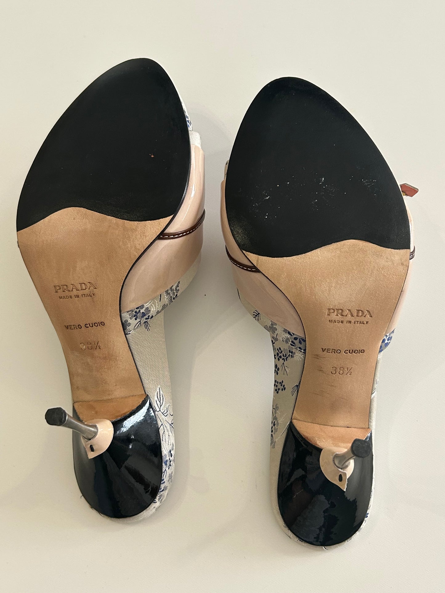 Prada oriental flower mules 38.5EU