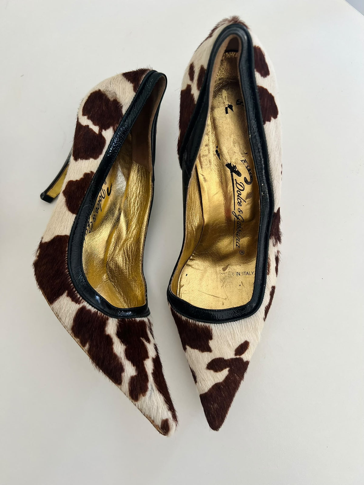 D&G cow printed ponyhair pumps EU40
