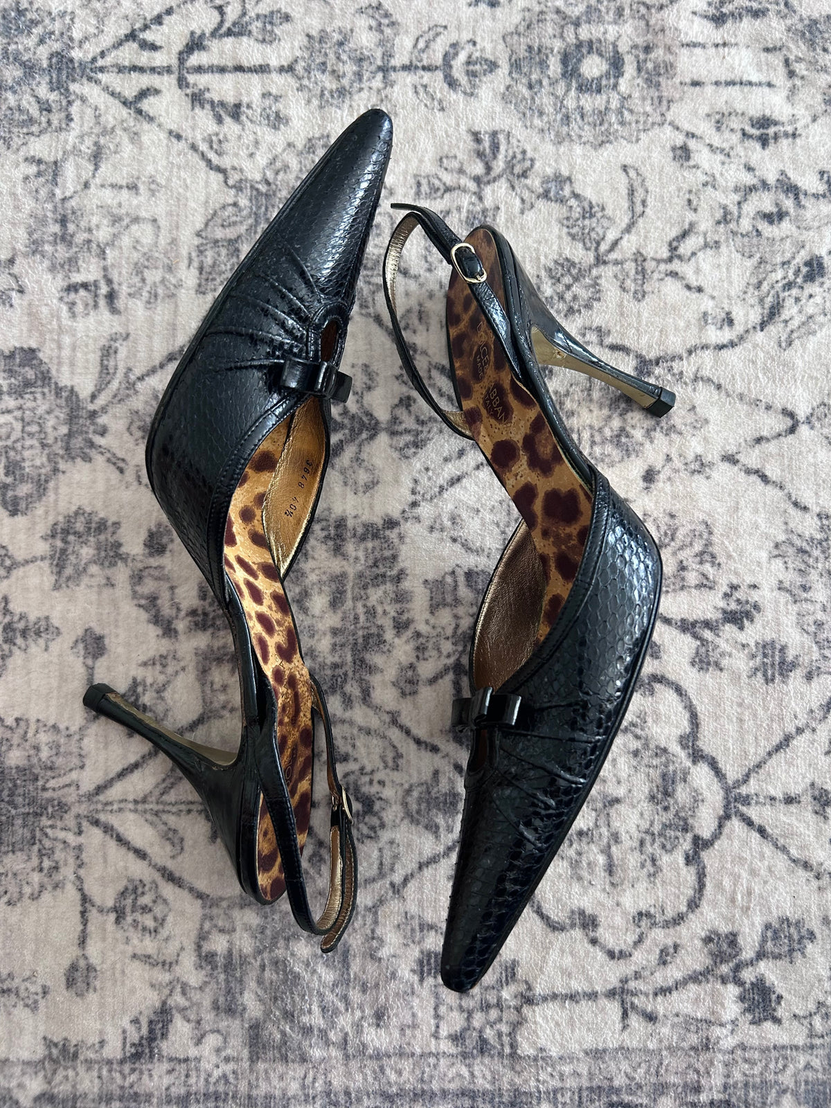 D&G black phyton slingback EU40.5
