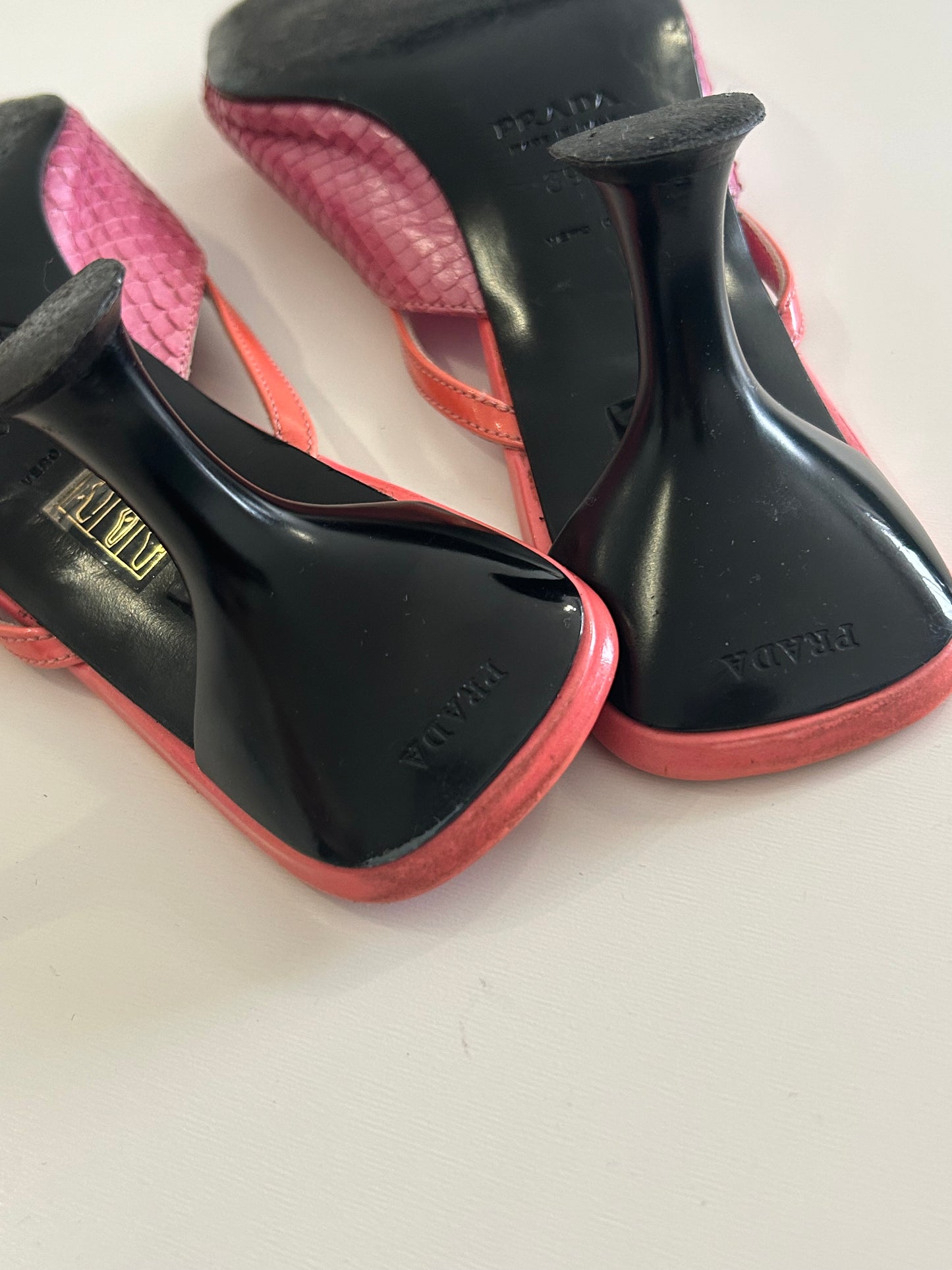 Prada snakeskin mules 39.5EU