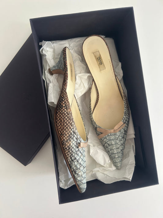 Prada snakeskin kitten heels EU36.5