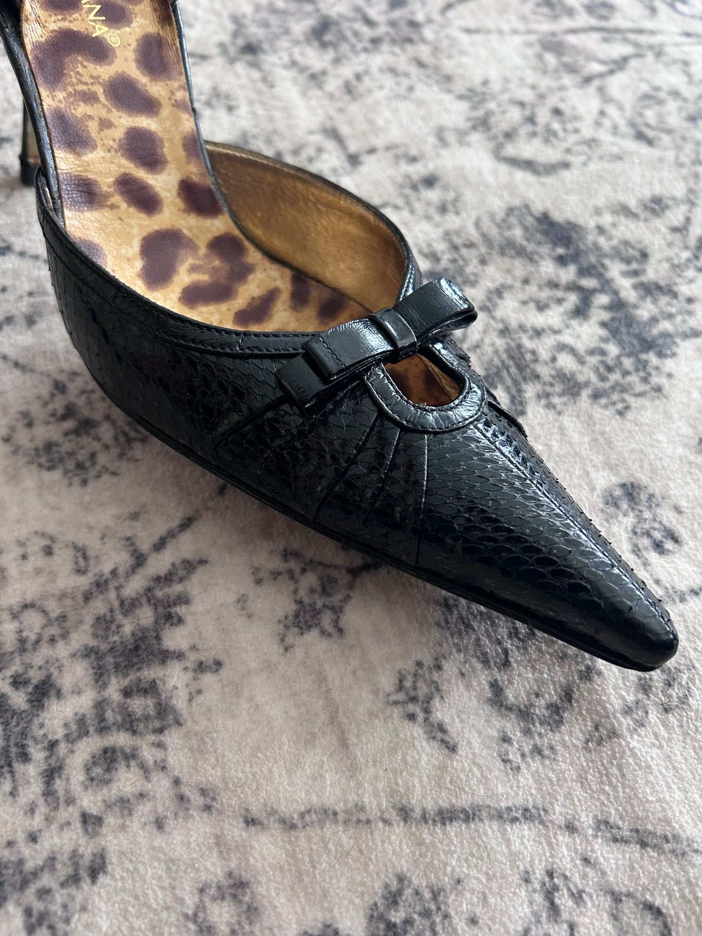 D&G black phyton slingback EU40.5